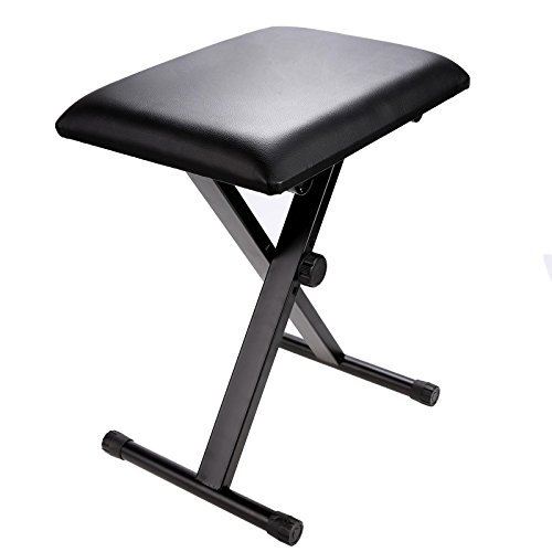 X-Style Adjustable Padded Keyboard Bench Leather Piano Stool