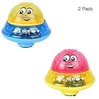 BELUPAID 2 Pack - Bath Toy Multifunctional Automatic Induction Spray Water Toy Amphibious Cute Interesting Cartoon Lights Music Pool Toys for Infants Children