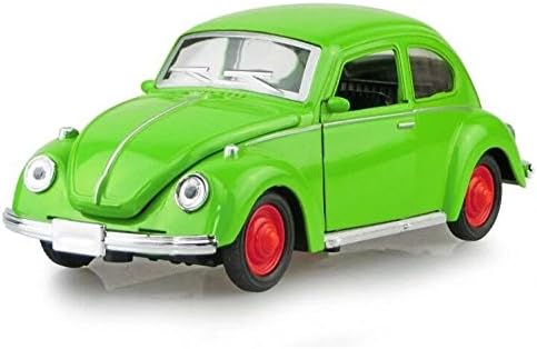 Lanshowed Vintage Classic Beetle with Lights and Sounds, Openable Doors and Hood, Pullback Action - Green
