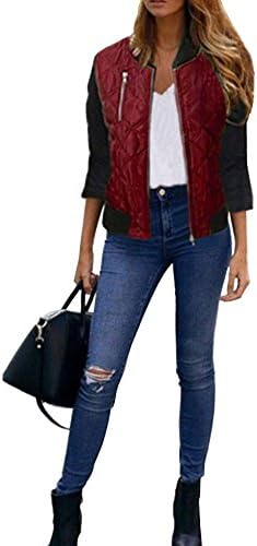 Roaays M Womens Stylish Zip up Quilted Jackets Coat S-XXL