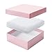 MESHA Cardboard Jewelry Boxes, 3.5x3.5x1.25 Cotton Filled Jewelry Gift Box with Lid, Jewelry Boxes for Small Business, Packing, Shipping, Necklace, Earring, Bracelet, Pink, Pack of 50 Jewelry Boxes