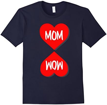 Men's Mother's day Mom Wow Tshirt 3XL Navy