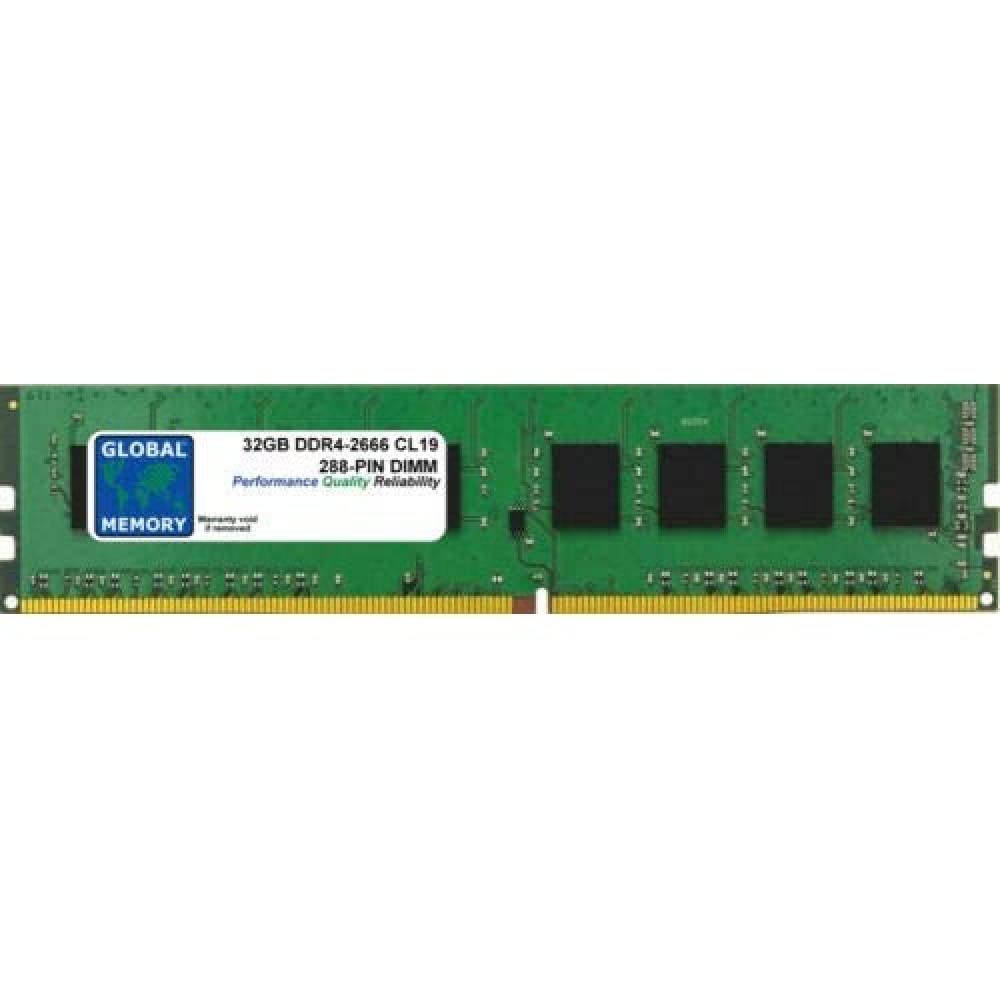 32GB DDR4 2666MHz PC4-21300 288-PIN DIMM MEMORY RAM COMPATIBLE WITH PC DESKTOPS/MOTHERBOARDS