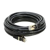 30FT S/FTP CAT 7 Gold Plated Shielded Ethernet RJ45 Copper Cable 10 Gigabit Ethernet Network Patch Cord Cat7 Black