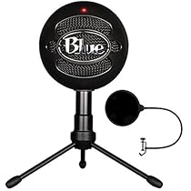 Blue Microphones Snowball iCE Versatile USB Microphone - Black (SNOWBALL iCE Black) with Pop Shield Universal Pop Filter Microphone Wind Screen with Mic Stand Clip
