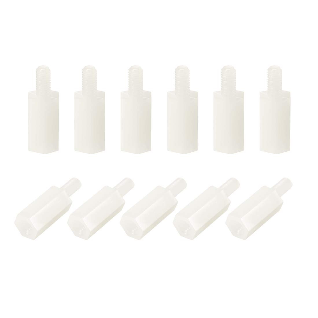 sourcing map M3x8mm+6mm Male-Female Hex Nylon PCB Motherboard Spacer Standoff for FPV Drone Quadcopter, Computer & Circuit Board White 150pcs