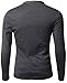 Doublju Mens Casual Long Sleeve Henley Shirts CHARCOAL(DU15)