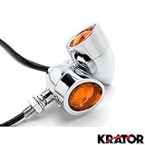 2pcs Chrome Heavy Duty Motorcycle Turn Signals Bulb Indicators Blinkers Lights