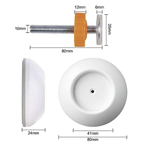 OFUN 4 Pack Baby Gates Wall Cups + 4 Pack M10 Pressure Gates Threaded Spindle Rods, Safety Wall Bumpers Guard Baby Gates Spindle Rods Kit for Pet Child Kid Walk Through Pressure Mounted Gates Guard