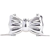 Anytiger Women's Bow Purse Evening Bag with Chain Strap, Crossbody Bag Mini Clutch for Party