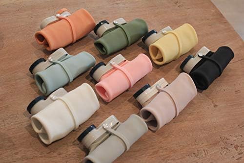 Collapsible silicone water bottle in aqua color, priced at $11.50.