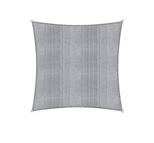 Lumaland Sonnensegel Quadrat | 5 x 5 Meter Wetterbeständiger Sonnenschutz inkl. Befestigungsseile | Terrasse, Garten & Balkon Schattenspender mit UV-S