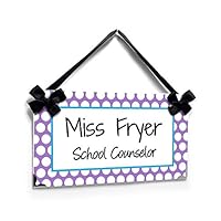 Kasefazem School COUNSELOR Office Door Sign Purple and White Decor