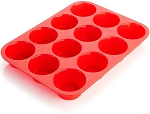 Otedes 12 Cup Non-Stick Silicone Baking Mold for Cupcakes, Muffins &amp; Mini Cakes