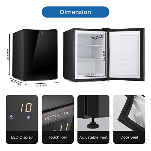 COOLLIFE Mini Freezer Only Countertop Compact Reversible Single Door