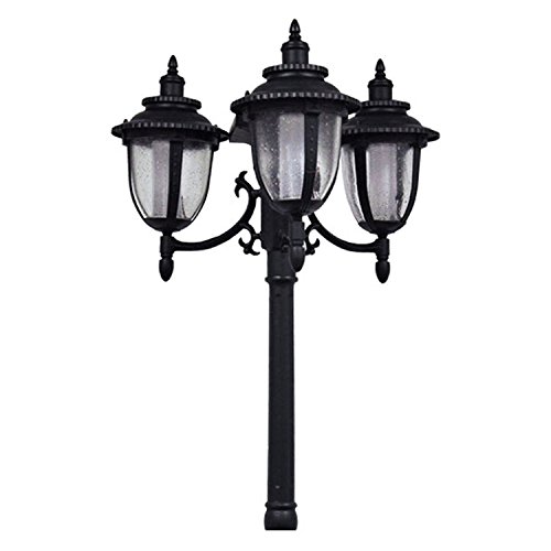 Sun-Ray 312010 Hannah 3-Head Solar LED Lamp Post & Planter, Dual Amber/White Light Switch, Batteries Included, 7', Black - Thumbnail 5