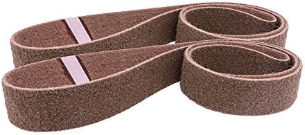 Sanding Belt Non Woven 2" X 72" Course (Brown) 2-Pack Surface Conditioning Belt for Knife Making, Welding & General Metal Fabrication