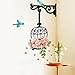 Cukudy® Home Room Removable PVC Rose Flowers Cage Wall Sticker Decals