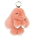 Women Girls Fluffy Rex Rabbit Bunny Fur Doll Key Chain Plush Pendant Keyring Car Handbag Purse Cellphone keyfob