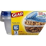 Glad Food Storage Containers, Family Size, 104 Ounce, 3 Count