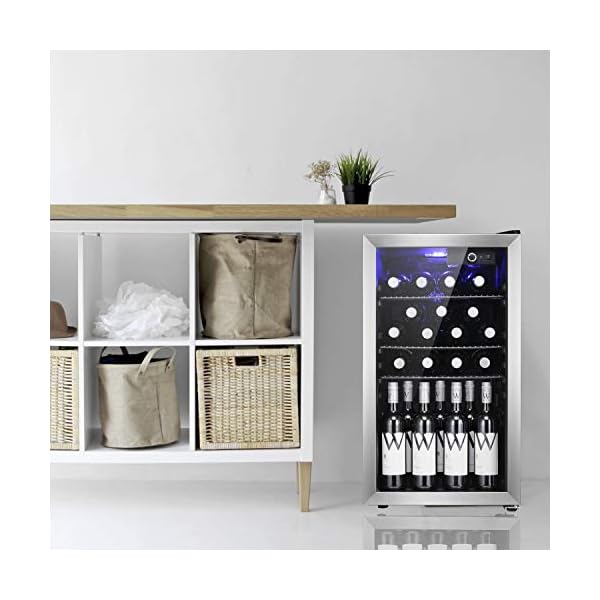 Antarctic-Star-26-Bottle-Wine-CoolerCabinet-Beverage-Refigerator-Mini-Fridge-Small-Wine-Cellar-Soda-Beer-Counter-Top-Bar-Quiet-Operation-Compressor-Freestanding-Clear-Glass-Door-for-OfficeDorm