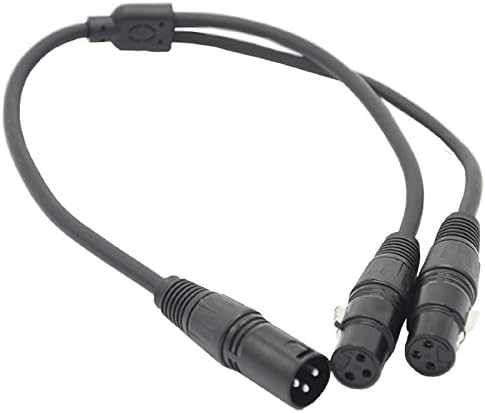 Gagool Splitter Cable 1.65ft XLR 3 Pin DMX 512 Signal Converter Male to 2 Male Splitter Adapter for Stage Light Control