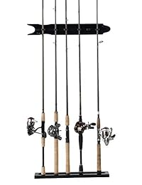 Organized Fishing Soporte vertical para montar en pared, para guardar cañas de pescar. Puedes guardar hasta 8 cañas., negro