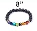 7 Chakra Healing Bracelet with Real Stones, Volcanic Lava, Mala Meditation Bracelet - Men's and Women's Religious Jewelry - Wrap, Stretch, Charm Bracelets - Protection, Energy, Healing - 8 inches
