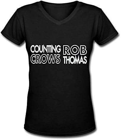 TECC Counting Crows & Rob Thomas Logo Womens V Neck T Shirt Black XL