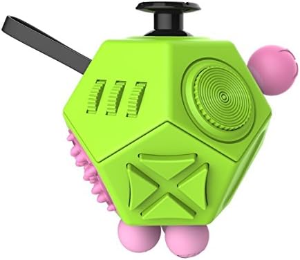 Mashin Fidget Cube Relieves Stress And Anxiety for Children and Adults Anxiety Attention Toy (Green&amp;Pink)