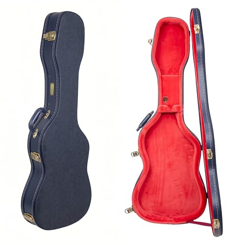 Crossrock Relief Series-Holzkoffer für Telecaster- und Stratocaster-Modelle, mit stark strukturierter Oberfläche, Kunstfell in Nerzoptik, Edelstahlver