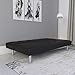 DHP Nola Futon Couch with Tufted Faux Leather Upholstery, Modern Style, Black Faux Leather