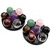 CrystalTears Seven Star Group Amethyst Chakra Sphere Crystal Balls with Black Obsidian Base Reiki Healing