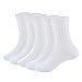 SUNBVE Little Kids Unisex Cotton Dress Ankle Socks White 5 Pack