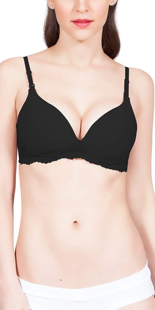 3823 9months Everyday Beautiful Nursing Bra with Lace Black at Amazon