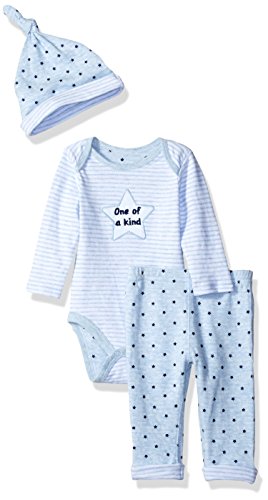 Sterling Baby by Vitamins Baby Boys  3 Piece Double Knit Creeper Pant Set, Stars/Stripes, 6 Months