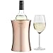 VonShef Wine Bottle Cooler Chiller, Stainless Steel, Double Walled, Stemless Holder - Copper