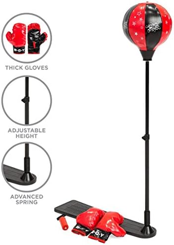 KITIKITTZ® Punching Ball Set with Adjustable Stand and Gloves with Free Air Pump for More Fun (HCCD Enterprise)