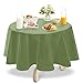 YEMYHOM 100% Polyester Spillproof Tablecloths for Round Tables 60 Inch Indoor Outdoor Camping Picnic Circle Table Cloth (Army Green)