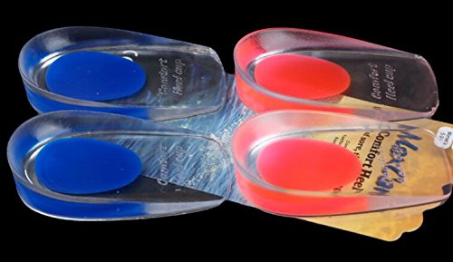 ISHOWStore Pain Relief Soft Gel Shoe Insole Silicone Heel Support Orthotic Feet Cushion for Men and Women (Red-Women)