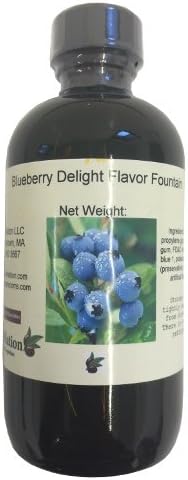OliveNation Blueberry Delight Flavor Fountain, Water Soluble Ice Cream and Beverage Flavoring and Coloring, Low Sugar, Non-GMO, Kosher, Gluten Free, Vegan - 4 ounces