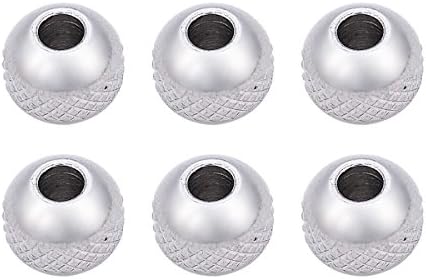 White K Stainless Steel Cross Pineapple Pattern Round Style (Hole: 3mm) Beads 8mm-10pcs