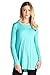 82 Days Women'S Rayon Span Super Comfy Long Sleeves Round Hem Tunic - Solid
