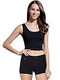MsBasic Womens Basic Sleeveless Short Fitness Cami Crop Tank Top