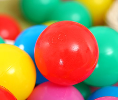 Soft Balls 100 pcs with a Storage Bag Multi-Colored BPA-free Play Tent Balls Thicken Plastic Secure Ocean Playpen Balls