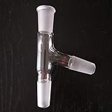 Soccerene 3 Way Distilling Adapter with 24/40 Standard Taper Joints, 3.3 Borosilicate Glass, Heavy Duty Reusable, for Distillation Apparatus