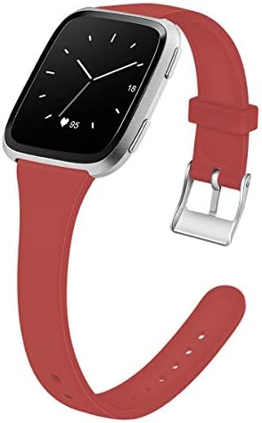 MEFEO Compatible with Fitbit Versa Bands, Slim Soft Silicone Sport Band Thin Narrow Wristband Replacement Strap for Fitbit Versa/Versa Lite Edition Women Men