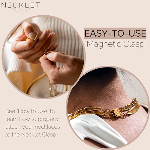 Necklet Double Necklace Layering Clasp, Gold Pricepulse