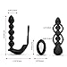 UTIMI Butt Plug Anal Sex Toys with Penis Ring & Anal Bead Rechargeable Vibrator Waterproof Prostate Massager, Ejaculation Enhancement Erection Prolonger, 3 Powerful Motors Built-in