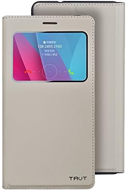 Yeuk Huawei Honor 5x Case,Smart Flip Leather Cover with Auto Sleep Wake-up and Quick Access to Phone Call Function (Pale Beige)